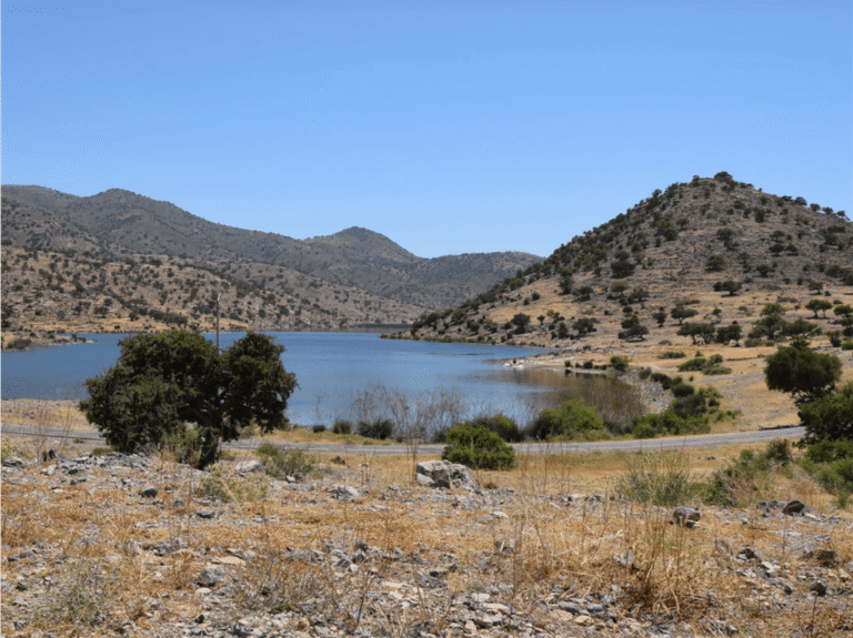 Ahl Souss Dam surrounded by arid hills and natural landscapes in southern Morocco